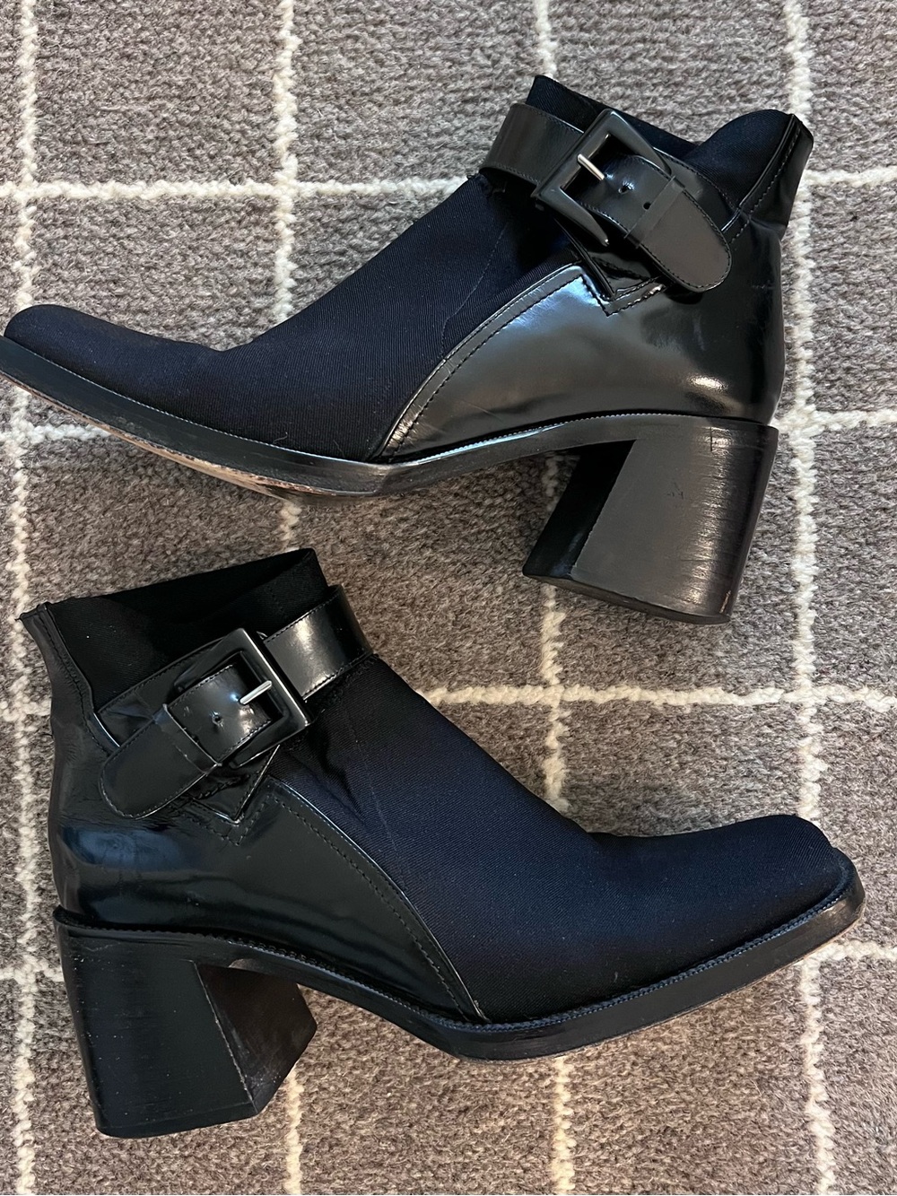 Vintage Via Spiga Black Buckle Ankle Boots
